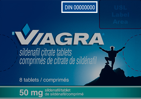 viagra packaging with DIN highlighted