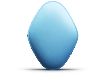 Image of both sides of the blue VIAGRA
pill