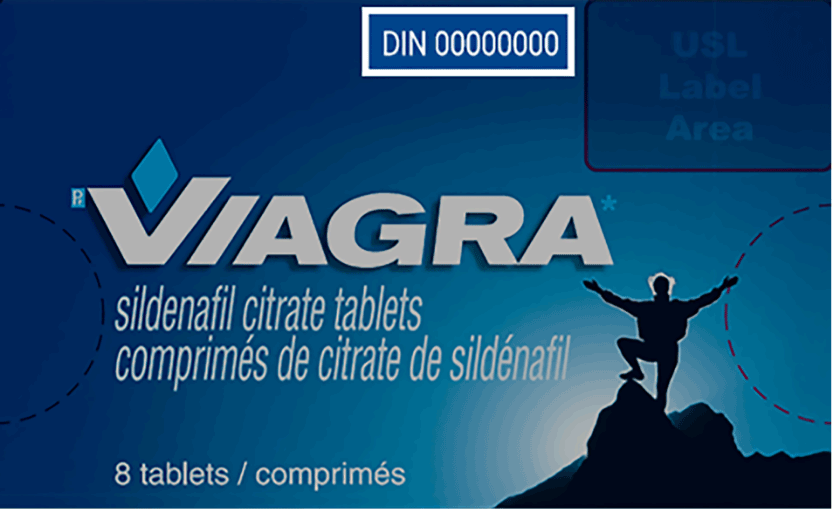 viagra packaging with DIN highlighted